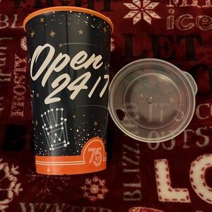 Whataburger 75th anniversary plastic cold cup with lid NEW Open 24/7 - Cup #3